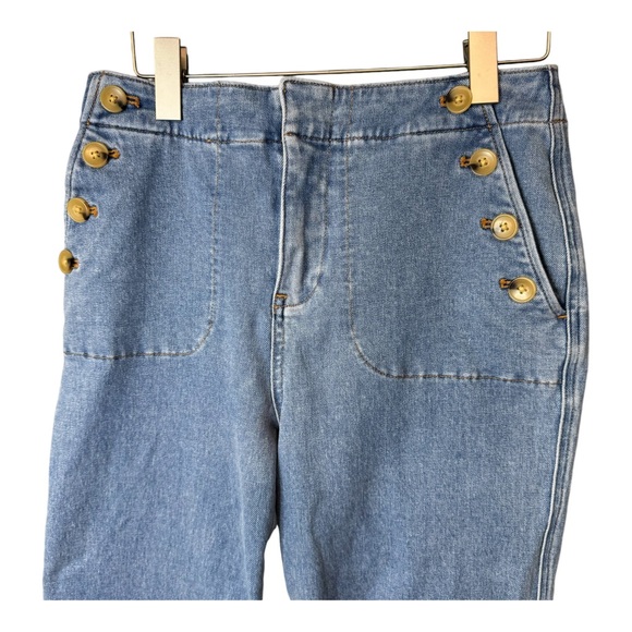 Talbots Sailor Straight Leg Cropped Trouser Jeans in Mystic. High Rise. Size 8 - Picture 4 of 13